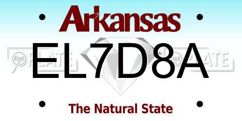 EL7D8A Arkansas License Plate