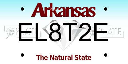 EL8T2E Arkansas License Plate