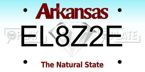EL8Z2E Arkansas License Plate