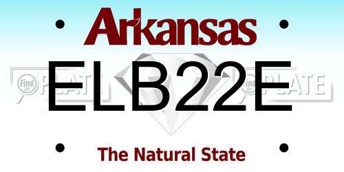ELB22E Arkansas License Plate