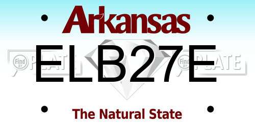 ELB27E Arkansas License Plate