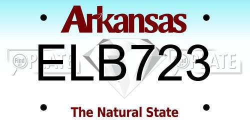 ELB723 Arkansas License Plate