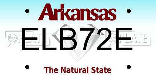 ELB72E Arkansas License Plate