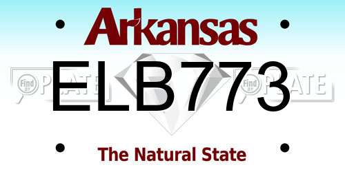 ELB773 Arkansas License Plate