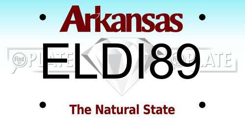 ELDI89 Arkansas License Plate