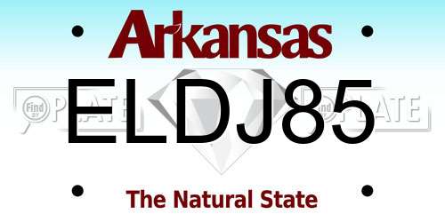 ELDJ85 Arkansas License Plate