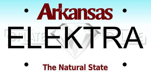 ELEKTRA Arkansas License Plate