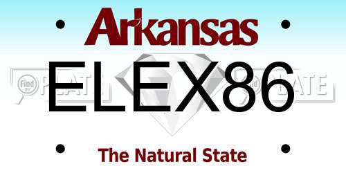 ELEX86 Arkansas License Plate