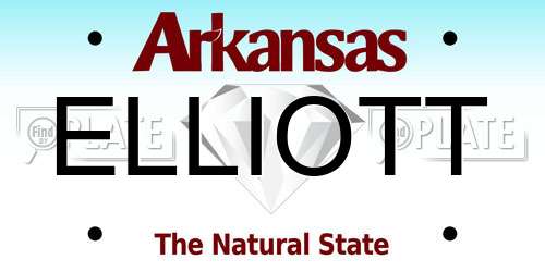ELLIOTT Arkansas License Plate
