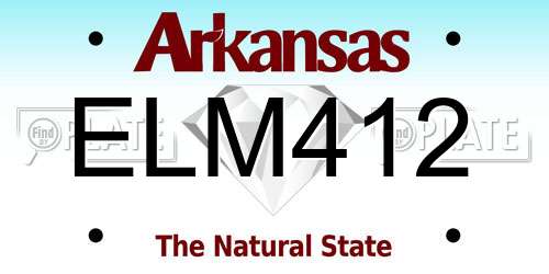 ELM412 Arkansas License Plate