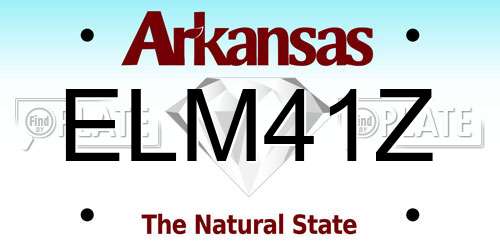 ELM41Z Arkansas License Plate