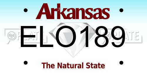 ELO189 Arkansas License Plate
