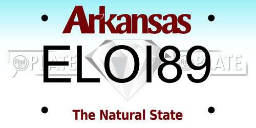 ELOI89 Arkansas License Plate