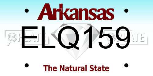 ELQ159 Arkansas License Plate