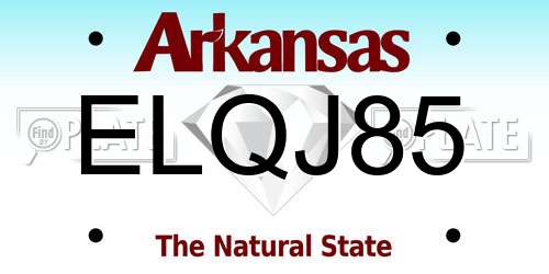 ELQJ85 Arkansas License Plate
