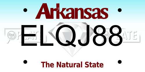 ELQJ88 Arkansas License Plate