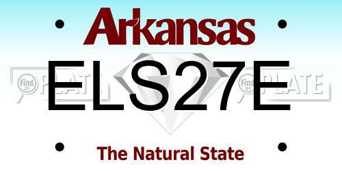 ELS27E Arkansas License Plate