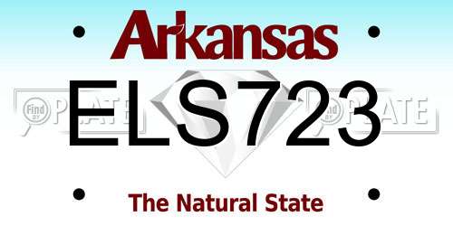 ELS723 Arkansas License Plate
