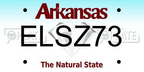 ELSZ73 Arkansas License Plate
