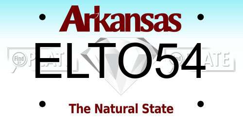 ELTO54 Arkansas License Plate