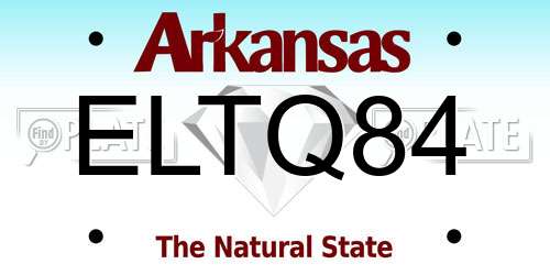 ELTQ84 Arkansas License Plate