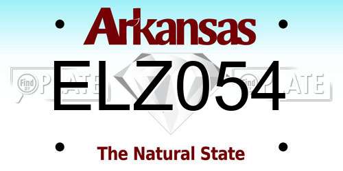 ELZ054 Arkansas License Plate