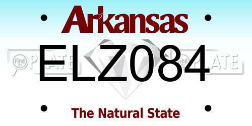 ELZ084 Arkansas License Plate