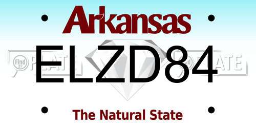 ELZD84 Arkansas License Plate