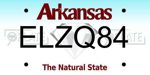 ELZQ84 Arkansas License Plate