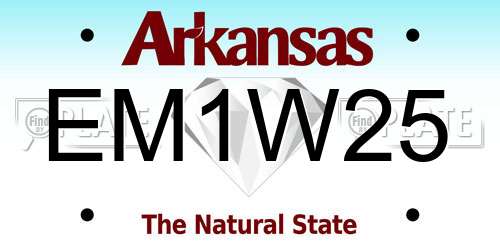 EM1W25 Arkansas License Plate