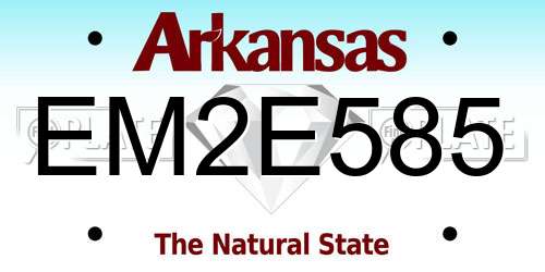 EM2E585 Arkansas License Plate