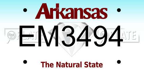 EM3494 Arkansas License Plate
