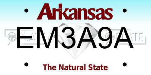 EM3A9A Arkansas License Plate