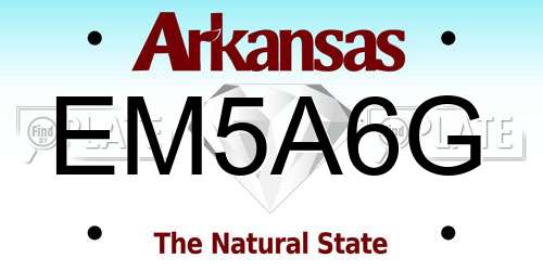 EM5A6G Arkansas License Plate