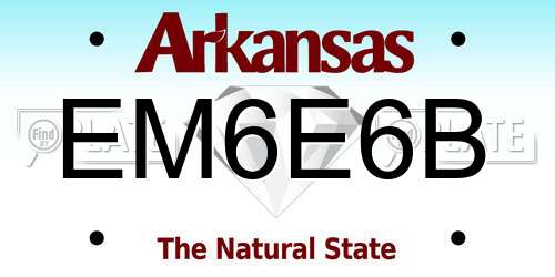 EM6E6B Arkansas License Plate