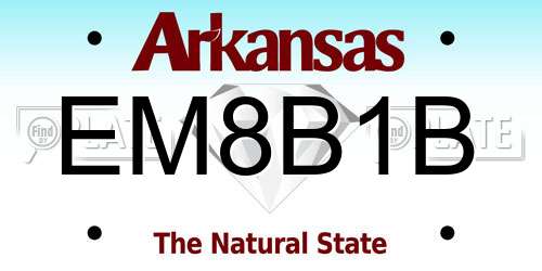 EM8B1B Arkansas License Plate