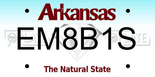 EM8B1S Arkansas License Plate