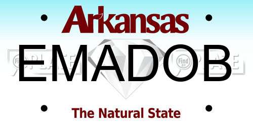 EMADOB Arkansas License Plate