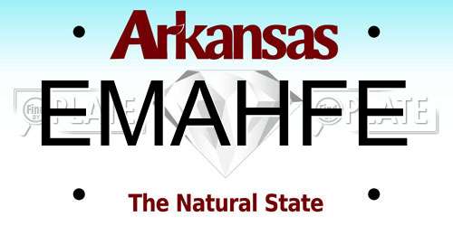 EMAHFE Arkansas License Plate