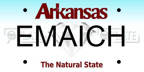 EMAICH Arkansas License Plate