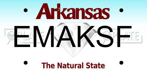 EMAKSF Arkansas License Plate