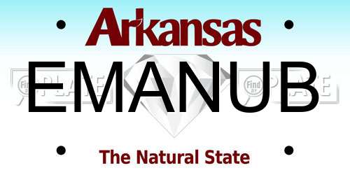EMANUB Arkansas License Plate