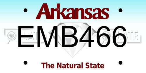 EMB466 Arkansas License Plate