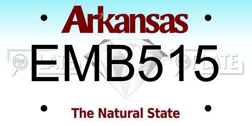EMB515 Arkansas License Plate
