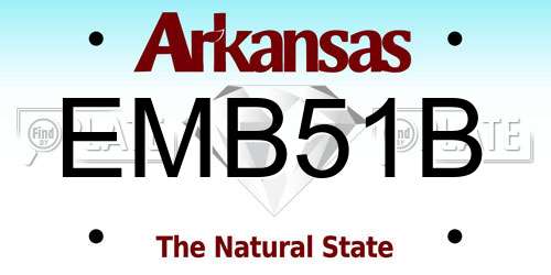 EMB51B Arkansas License Plate