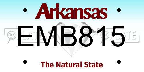 EMB815 Arkansas License Plate