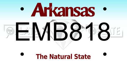 EMB818 Arkansas License Plate