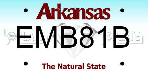 EMB81B Arkansas License Plate