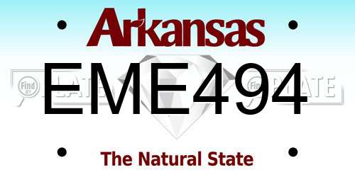 EME494 Arkansas License Plate