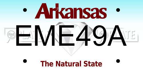 EME49A Arkansas License Plate